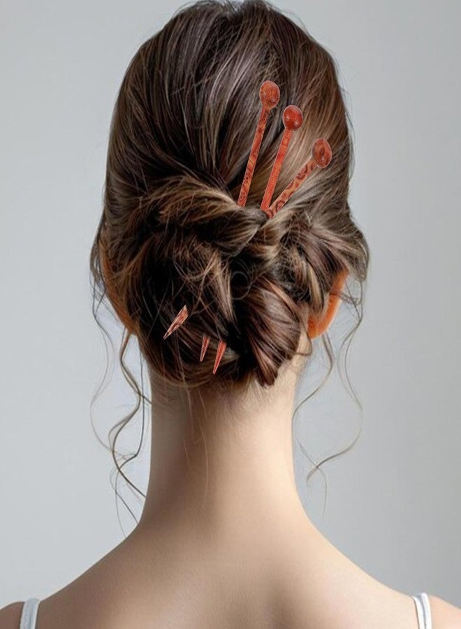 Aysatogc 12 PCS Wooden Hair Sticks, Boho Vintage Japanese Chinese Hairpin Decorative Hanfu Pins Bun Holders Hair Chopsticks for Women Girls Chignon Bun Updo Hairstyle Accessories - Image 5